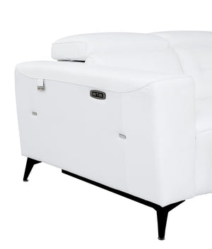 English Elm Global Top-Grain Italian Leather Power Recliner Chair With Usb Charger & Stylish Chrome Legs B05777846