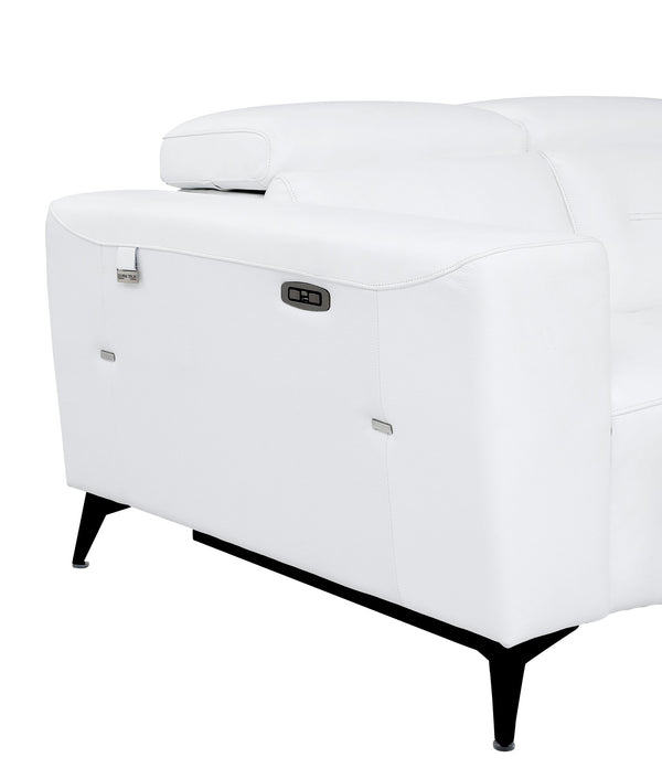 English Elm Global Top-Grain Italian Leather Power Recliner Chair With Usb Charger & Stylish Chrome Legs B05777846