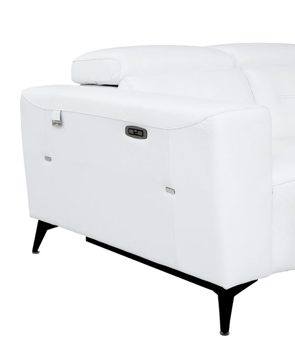 English Elm Global Luxurious Top-Grain Italian Leather Loveseat With Power Recliner & Usb Charger For Comfort P1 B05777845-GIGA