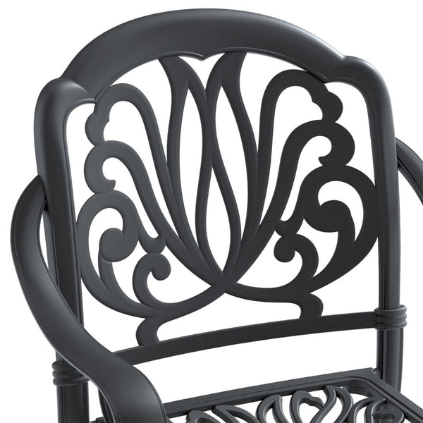English Elm 9-piece Cast Aluminum Outdoor Dining Set Ornate Relief Carved Patio Garden Furniture W1710S00610