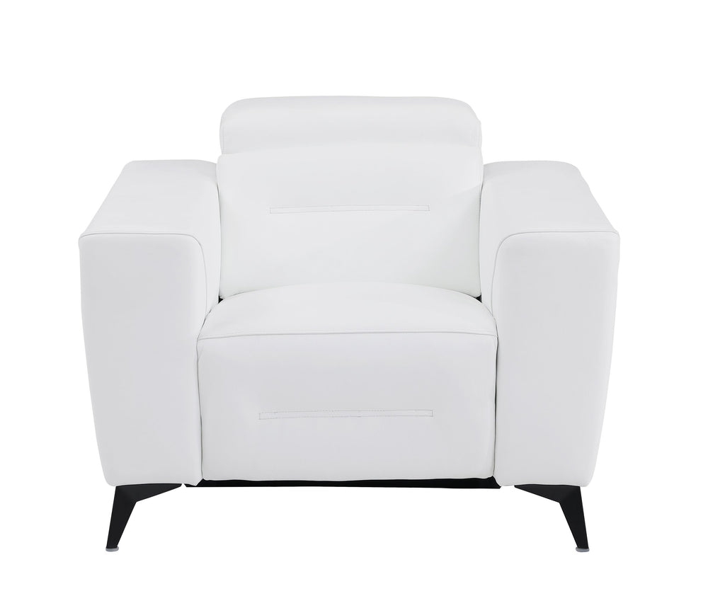 English Elm Global Top-Grain Italian Leather Power Recliner Chair With Usb Charger & Stylish Chrome Legs B05777846