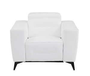 English Elm Global Top-Grain Italian Leather Power Recliner Chair With Usb Charger & Stylish Chrome Legs B05777846