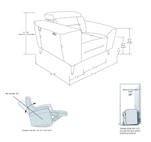 English Elm Global Italian Leather Power Recliner Chair - Luxurious Comfort With Usb Charger & Modern Design B05777843