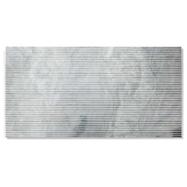 English Elm 12*24 Carrara Gray Marble - Textured 3D Fluted Natural Stone For Elegant Wall Installations, 4 Pcs W1696104354
