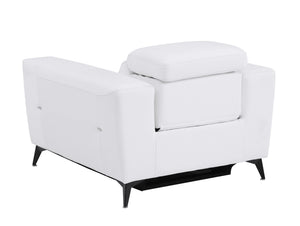 English Elm Global Top-Grain Italian Leather Power Recliner Chair With Usb Charger & Stylish Chrome Legs B05777846