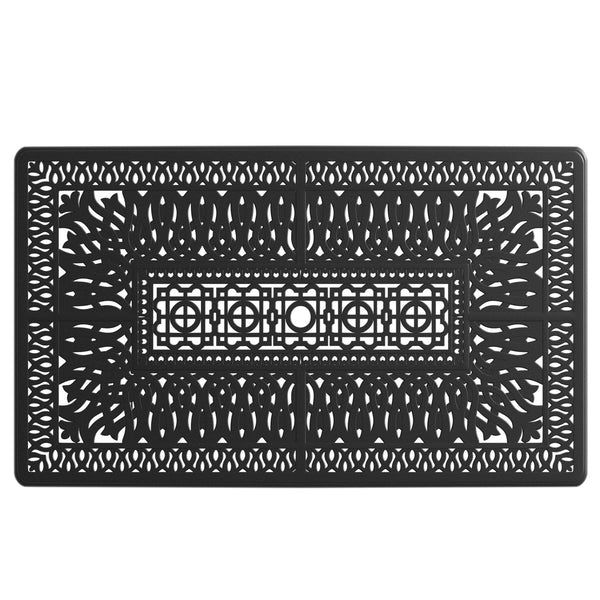 English Elm 7-Piece All-Weather Cast Aluminum Dining Set With Swivel Chairs: Stylish, Durable, And Umbrella-Ready! W1710S00316