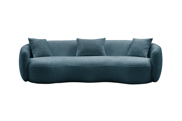 English Elm Mid Century Modern Boucle Curved Sofa Sculptural Half Moon Seat for Living Rooms Blue W876102840