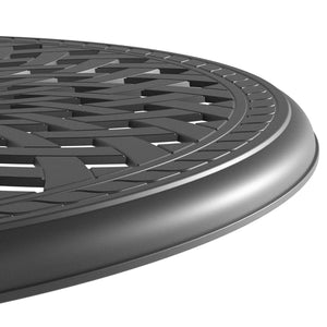 English Elm 3-Piece Cast Aluminum Patio Set With Chic Red Cushions - Perfect For Small Spaces & Easy Care! W1710S00045