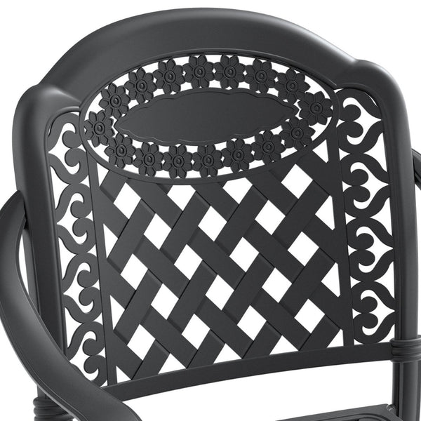 English Elm Cast Aluminum Outdoor Dining Chairs Set of Six Stackable Patio Armchairs with Cushions W1710S00508