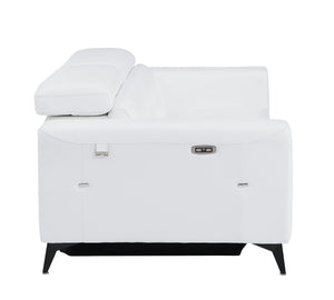 English Elm Global Luxurious Top-Grain Italian Leather Loveseat With Power Recliner & Usb Charger For Comfort P1 B05777845-GIGA