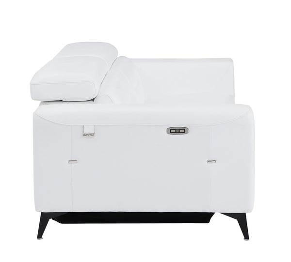 English Elm Global Luxurious Top-Grain Italian Leather Loveseat With Power Recliner & Usb Charger For Comfort P1 B05777845-GIGA