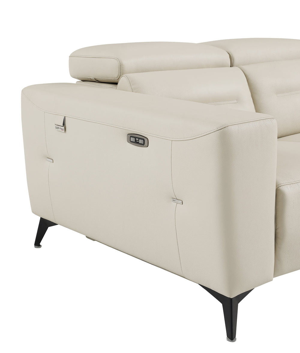 English Elm Global Top-Grain Italian Leather Power Recliner Chair With Usb Charger & Stainless Steel Legs B05777840