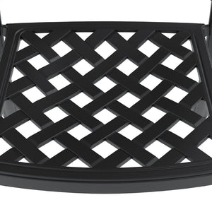 English Elm 5-piece Cast Aluminum Outdoor Dining Set with Ornate Relief Patterned Stackable Chairs W1710S00624