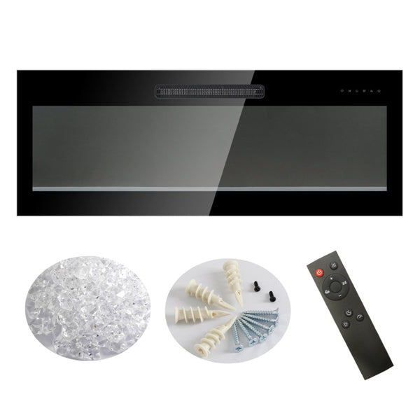 English Elm 42 Inch Recessed Electric Fireplace Slim Led Wall Mount with Multicolor Flame Heater W1769133638