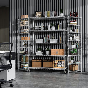 English Elm 5 5-Tier Heavy Duty Adjustable Storage Rack — 6000lb Capacity, NSF-Certified Wire Shelving on Wheels White W155083058