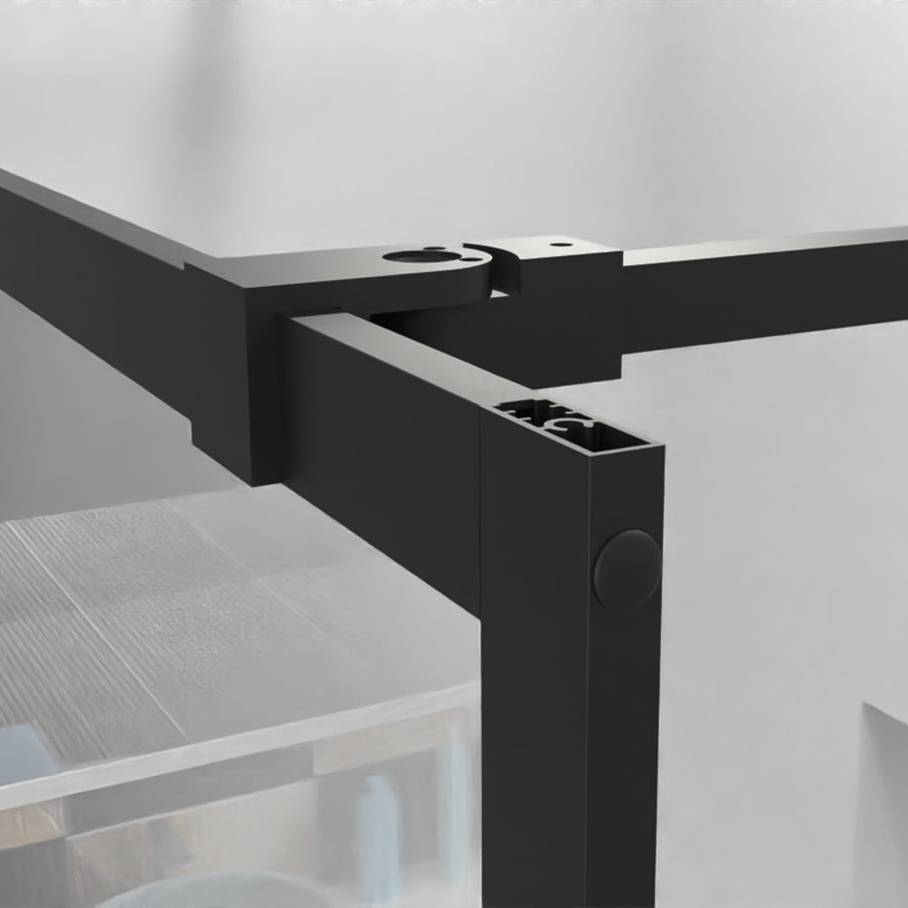 English Elm Goodyo 34" Walk-In Shower Screen Door, Black 3-Panel Design For Modern Wet-Room Spaces D16384334