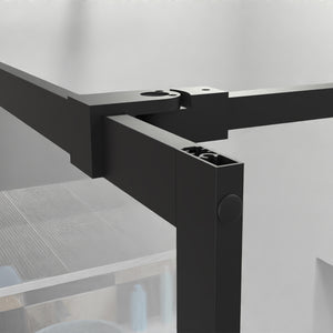 English Elm Goodyo Walk-In Wetroom Shower Screen 46"x72" Black Aluminum Frame Tempered Glass Open-Entry Panel D16312035