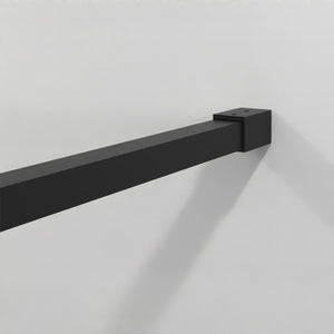 English Elm Goodyo Walk-In Wetroom Shower Screen 46"x72" Black Aluminum Frame Tempered Glass Open-Entry Panel D16312035