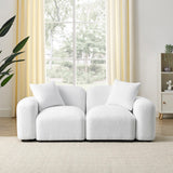 Hearth and Haven L-Shape Modular Sectional Sofa, Diy Combination, Teddy Fabric, White W487S00148