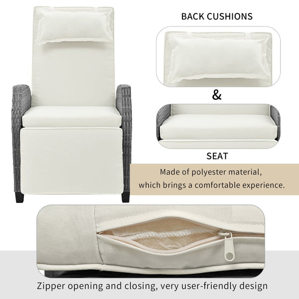 English Elm U_style Outdoor Hdpe Rattan Two Person Lounge Set with Tempered Glass Coffee Table WY000325AAA