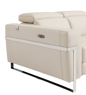 English Elm Global Top-Grain Italian Leather Power Recliner Chair With Usb Charger & Stylish Stainless Steel Legs B05777831