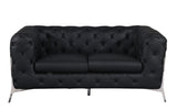 Italian Leather Loveseat: Top Grain, High-Density Foam, Stainless Steel Legs, Solid Wood Frame