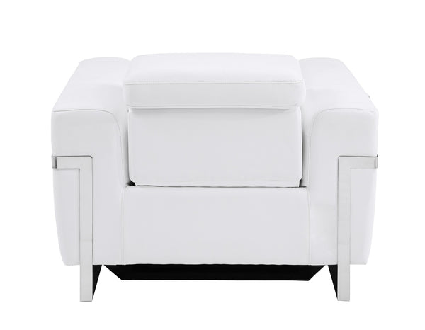 English Elm Global Top-Grain Italian Leather Power Recliner Chair - Luxurious Comfort & Modern Style In White B05777837