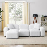 Hearth and Haven L-Shape Modular Sectional Sofa, Diy Combination, Teddy Fabric, White W487S00148