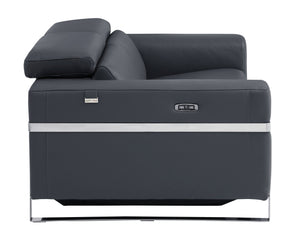 English Elm Global Top Grain Italian Leather Loveseat With Power Recliner & Usb Charger For Ultimate Comfort B05777833