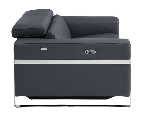 English Elm Global Top Grain Italian Leather Loveseat With Power Recliner & Usb Charger For Ultimate Comfort B05777833