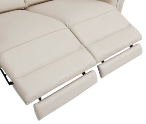 English Elm Global United Italian Leather Power Reclining Loveseat with Usb Port and Chrome Legs B05777830