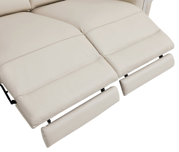 English Elm Global United Italian Leather Power Reclining Loveseat with Usb Port and Chrome Legs B05777830