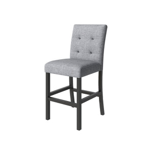 English Elm TOPMAX Counter Height 5-Piece Dining Set — Two-Tone Black Wood & Gray Upholstery, Durable Rubberwood SP000228AAB