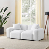 Hearth and Haven L-Shape Modular Sectional Sofa, Diy Combination, Teddy Fabric, White W487S00148