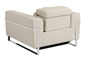 English Elm Global Top-Grain Italian Leather Power Recliner Chair With Usb Charger & Stylish Stainless Steel Legs B05777831