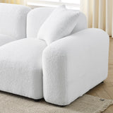 Hearth and Haven L-Shape Modular Sectional Sofa, Diy Combination, Teddy Fabric, White W487S00148