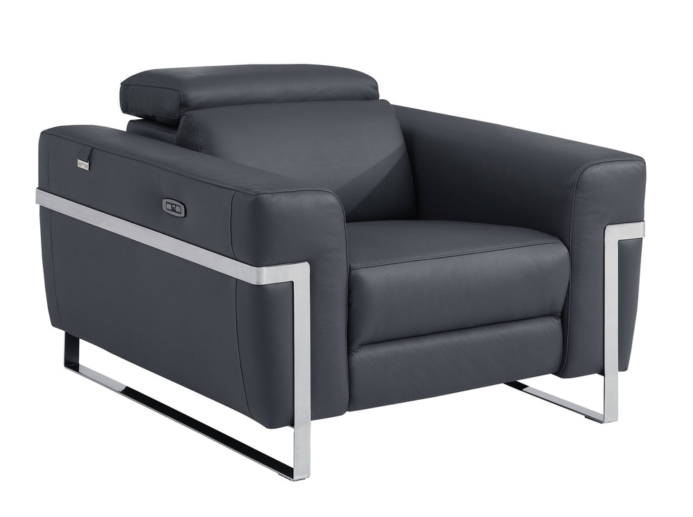 English Elm Global Top-Grain Italian Leather Power Recliner Chair With Usb Charger & Luxurious Comfort B05777834