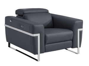 English Elm Global Top-Grain Italian Leather Power Recliner Chair With Usb Charger & Luxurious Comfort B05777834