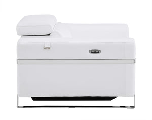 English Elm Global Top-Grain Italian Leather Power Recliner Chair - Luxurious Comfort & Modern Style In White B05777837