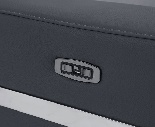 English Elm Global Top Grain Italian Leather Loveseat With Power Recliner & Usb Charger For Ultimate Comfort B05777833