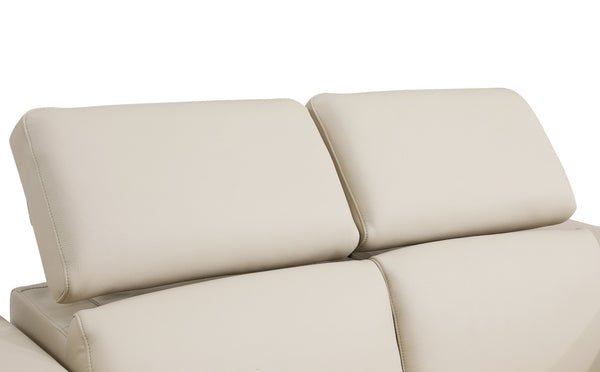 English Elm Global United Italian Leather Power Reclining Loveseat with Usb Port and Chrome Legs B05777830