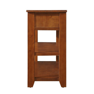 English Elm 48'' Pine Wood Console Table Vintage Entryway Piece with 3 Drawers and Open Shelves Brown W1202P360969