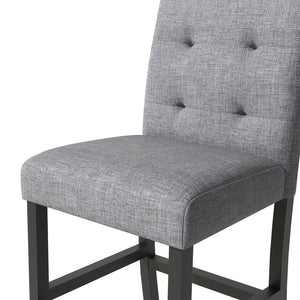 English Elm TOPMAX Counter Height 5-Piece Dining Set — Two-Tone Black Wood & Gray Upholstery, Durable Rubberwood SP000228AAB