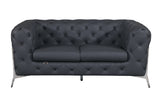 Transitional Top Grain 100% Italian Leather Upholstered Loveseat