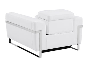 English Elm Global Top-Grain Italian Leather Power Recliner Chair - Luxurious Comfort & Modern Style In White B05777837