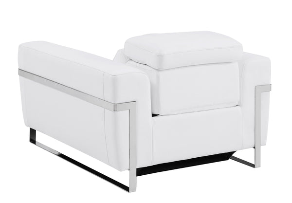 English Elm Global Top-Grain Italian Leather Power Recliner Chair - Luxurious Comfort & Modern Style In White B05777837