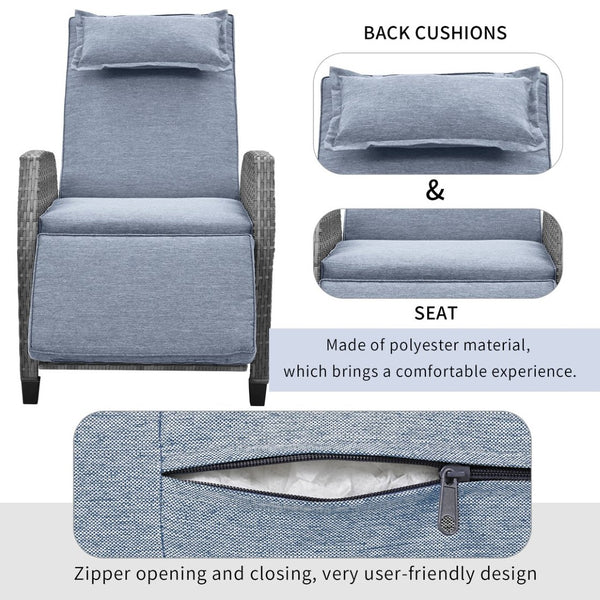English Elm U_style Outdoor Hdpe Rattan Two Person Lounge Set with Tempered Glass Coffee Table WY000325AAE