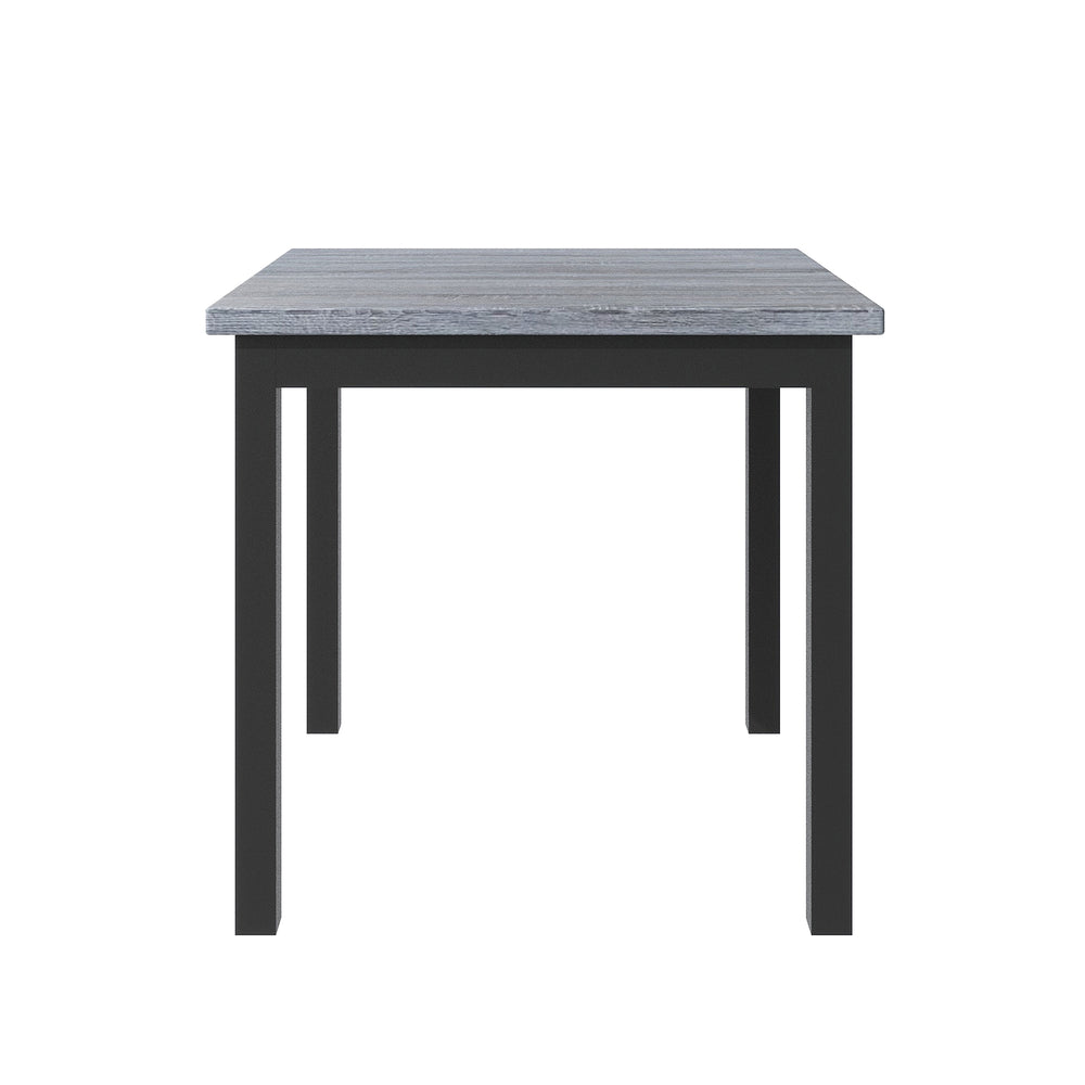 English Elm TOPMAX Counter Height 5-Piece Dining Set — Two-Tone Black Wood & Gray Upholstery, Durable Rubberwood SP000228AAB