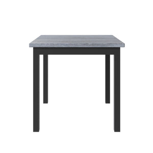 English Elm TOPMAX Counter Height 5-Piece Dining Set — Two-Tone Black Wood & Gray Upholstery, Durable Rubberwood SP000228AAB