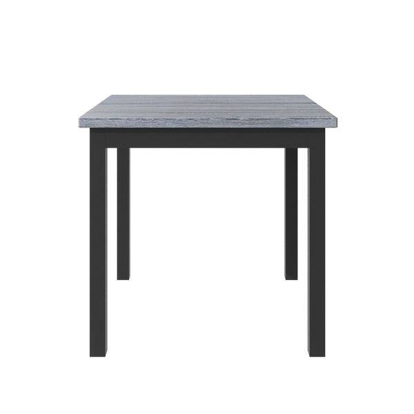 English Elm TOPMAX Counter Height 5-Piece Dining Set — Two-Tone Black Wood & Gray Upholstery, Durable Rubberwood SP000228AAB